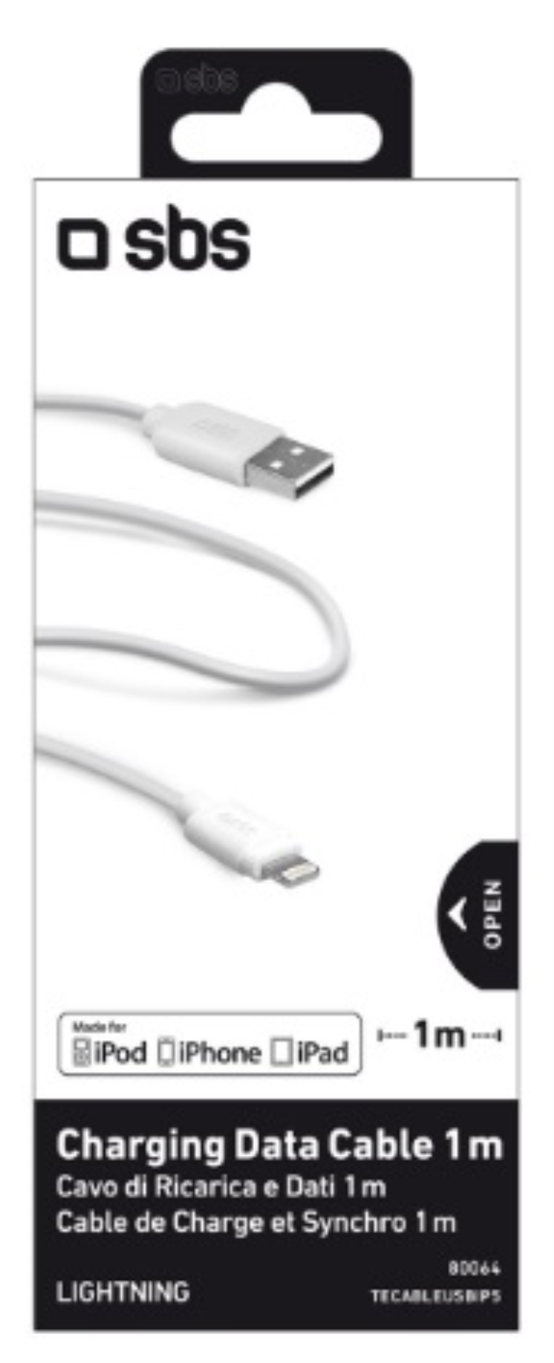 TECNOSHOP Cavo dati Lightning 1 m USB 2.0 SBS